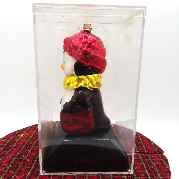Penguin Christmas Ornament Glass Holiday Tree Metallic Winter Gift Bulb Hanging - Picture 3 of 7